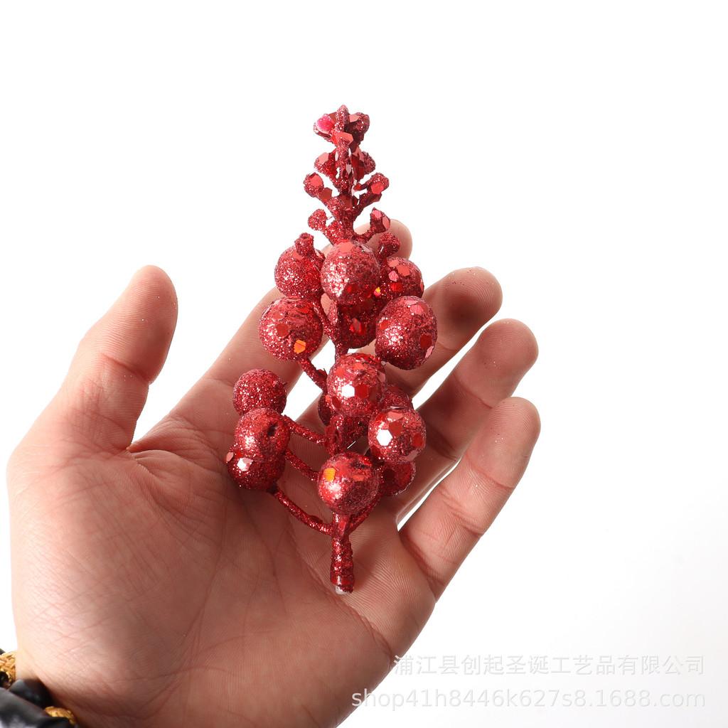 Exquisite Shiny 15 Gold And Red Decorative Berry Sprays For Celebrations Holiday