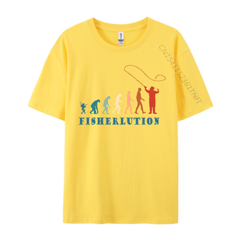 Fisherlution Fisherman Evolution Nymphing Fly Fishing Hip Hop Normal Tshirts Tops & Tees For Male Top T-Shirts Simple Style
