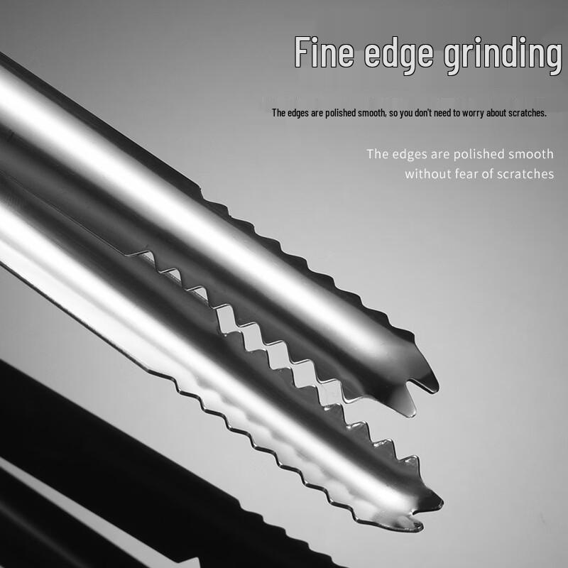 ZHISHE 304 Stainless Steel Non-slip Silicone Ice Tongs
