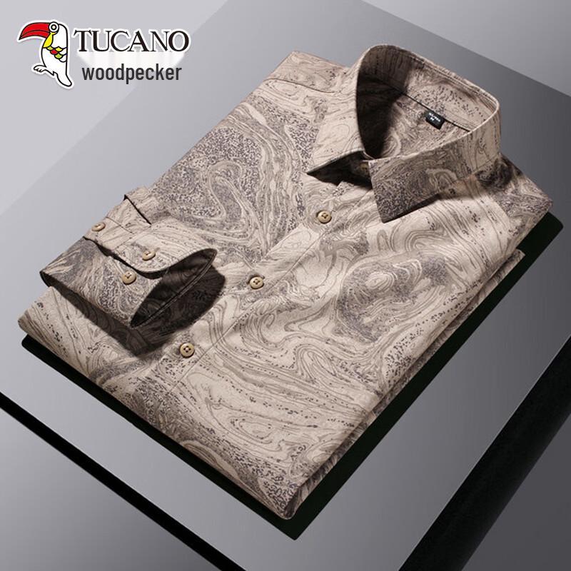 TUCANO Men s Printed Long Sleeve Casual Shirt 3XL