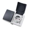 European Standard IP44 Waterproof Outdoor Socket with Switch – German Power Outlet, Splash-proof.