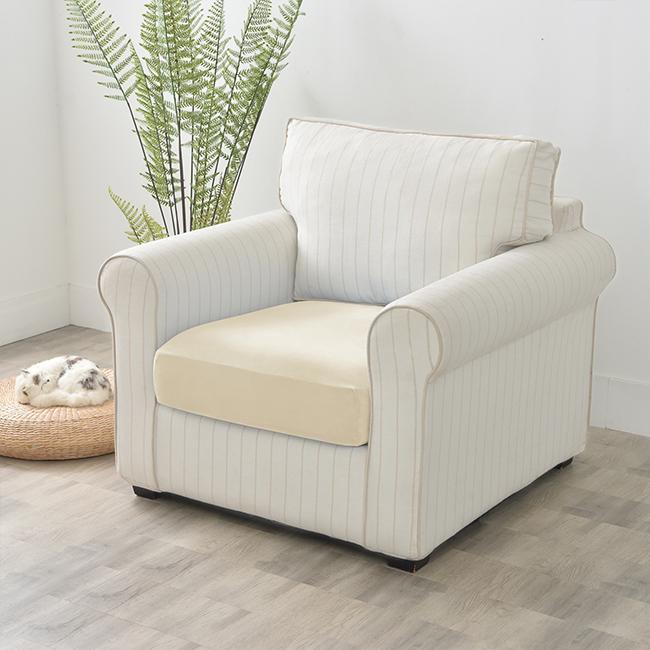Sofa Seat Cover, Velvet, Cream 50-65Cm