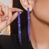 Smaragd Strass Luxe Kwast Oorbellen - Veelzijdig Drie-Rijige Ketting Ontwerp voor Vrouwen