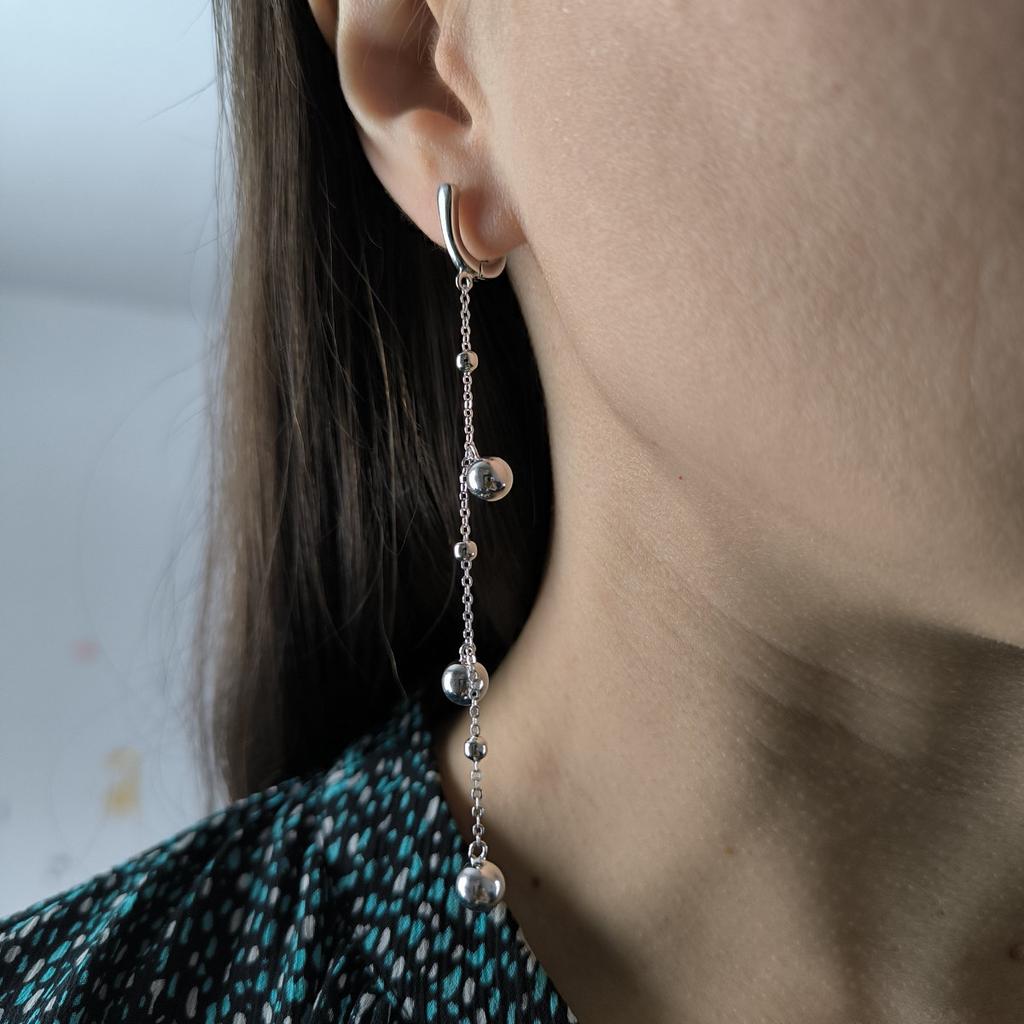 Серебряные серьги без камней (2198512)