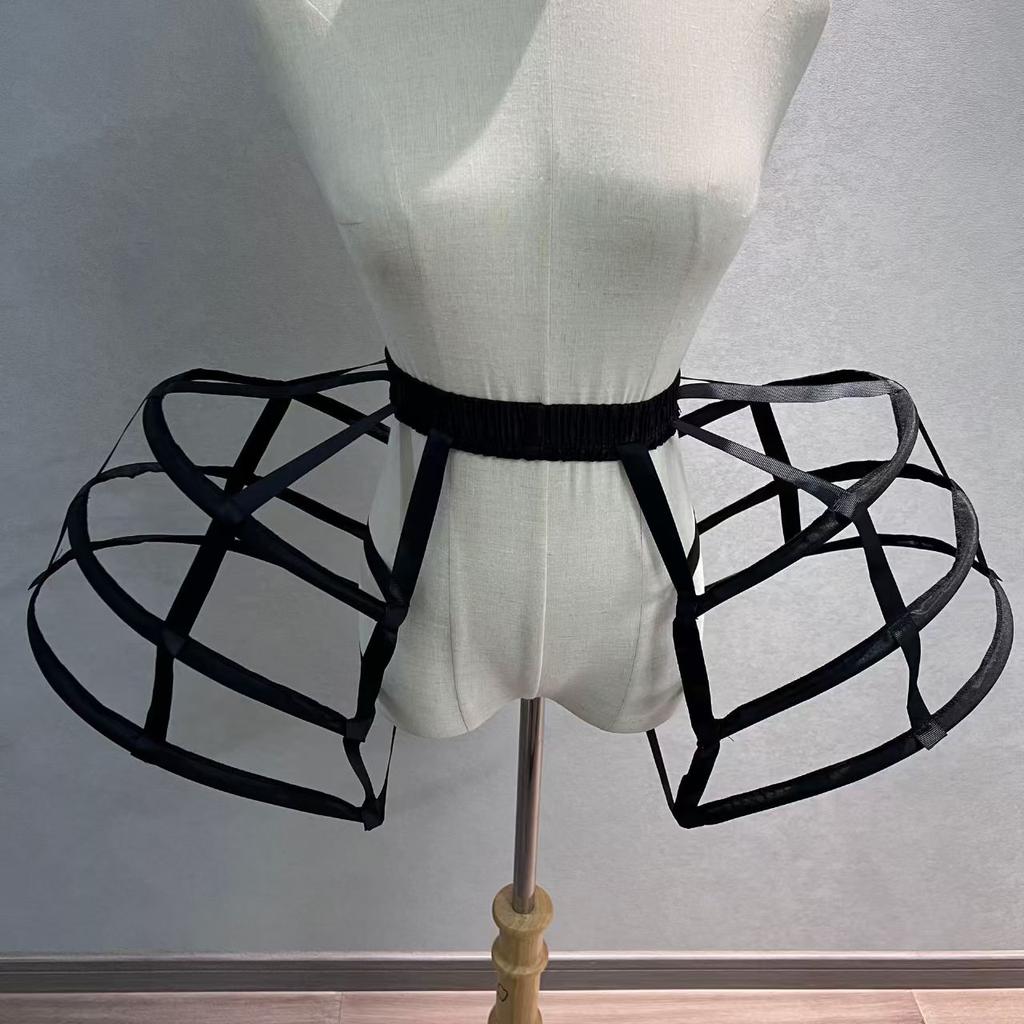 Women's Baroque Pannier Petticoat Victorian Bustle Cage Hoop Skirt Underskirt Crinoline Cosplay Vintage