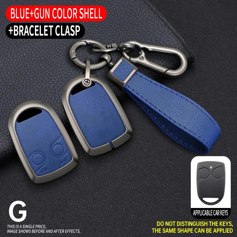Zinc Alloy Leather Car Remote Key Case Cover Holder Shell For DAF XF 105 106 CF Euro XG IF Truck Keyless Keychain Accessories