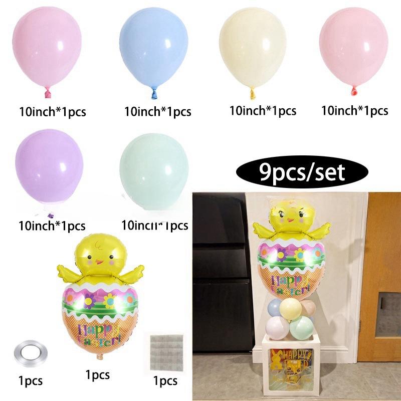 Easter Balloon Wreath Arched Rabbit Theme Party Background Arrangement Scene Decoration Colorful Latex Cross