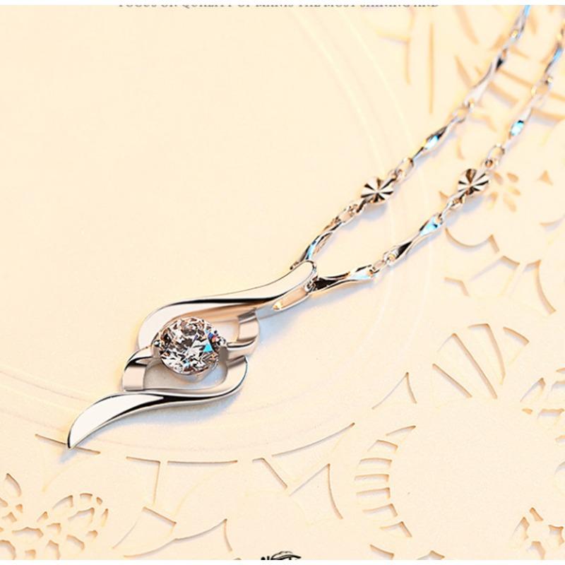 Pendant Necklace Clavicle Chain Pendant Female Japan And Korea Birthday Simple Diamond Loving Girlfriend Valentine'S Day Gift