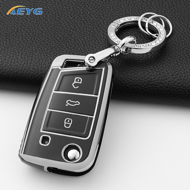 rldf3 For VW Volkswagen Golf 7 MK7 Tiguan MK2 For SEAT Ateca Leon FR 2 Ibiza For Skoda Octavia Car Key Case Cover Interior Accessories