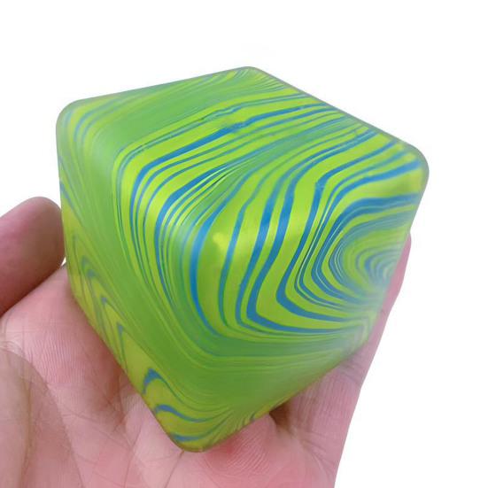Flow Texture Stress Cube Toy Anxiety Relief Cube Squeeze Sensory Toy Slow Rebound Home Office Relaxation TPR Decompression Stress Ball