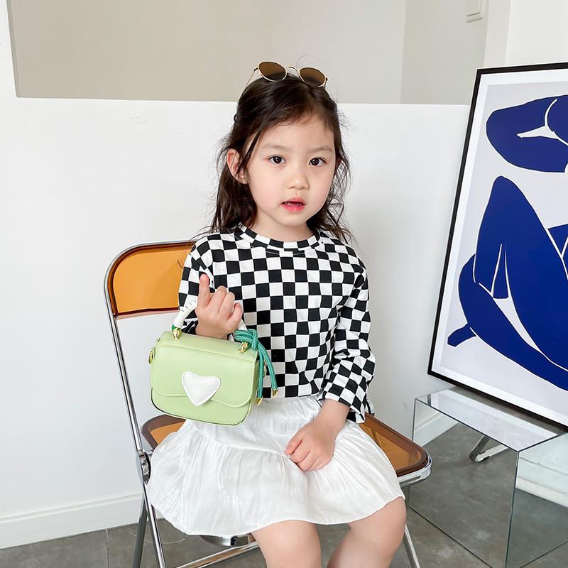 Trendy Mini Pu Handbag For Children Stylish Heart Design Cute Crossbody Bag