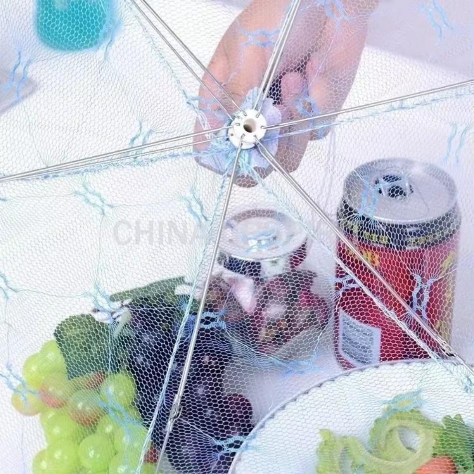 Pop Up Collapsible Round Breathable Lace Dishes Protector Dust-proof Flies-proof Mesh Food Cover for Kitchen Food Cake Snacks