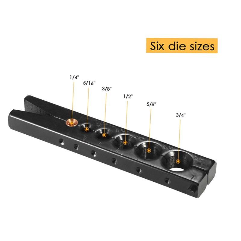 AB34-Eccentric Flaring Tool Set Refrigeration Water Gas Brake Line Applications Tubing 6 Dies Sizes 1/4 - 3/4Inch
