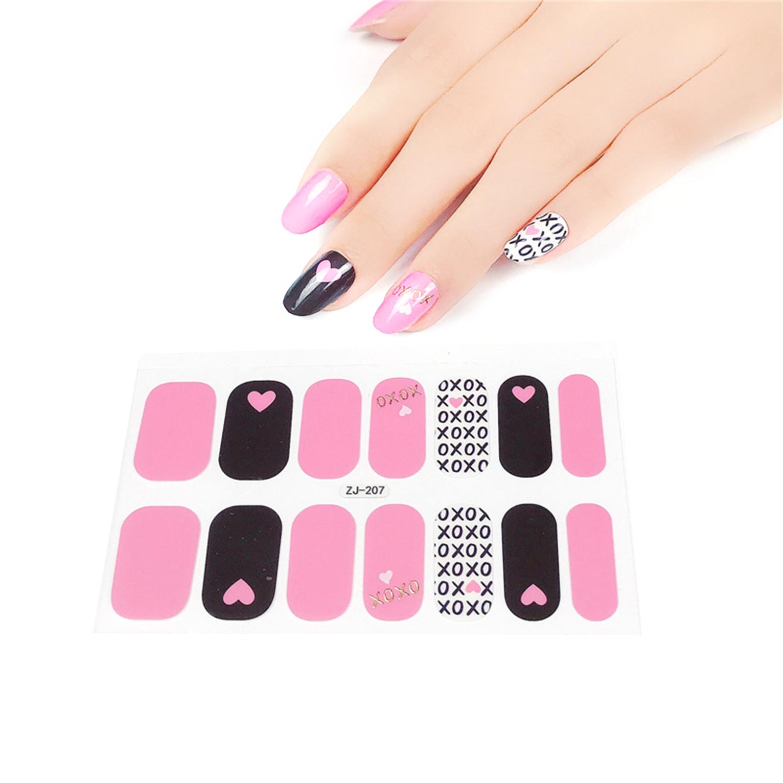 

16 полосок блестящих накладок для ногтей для женщин Полоски лака для ногтей Самоклеящиеся наклейки для лака для ногтей Наклейки для маникюра на ногти 207