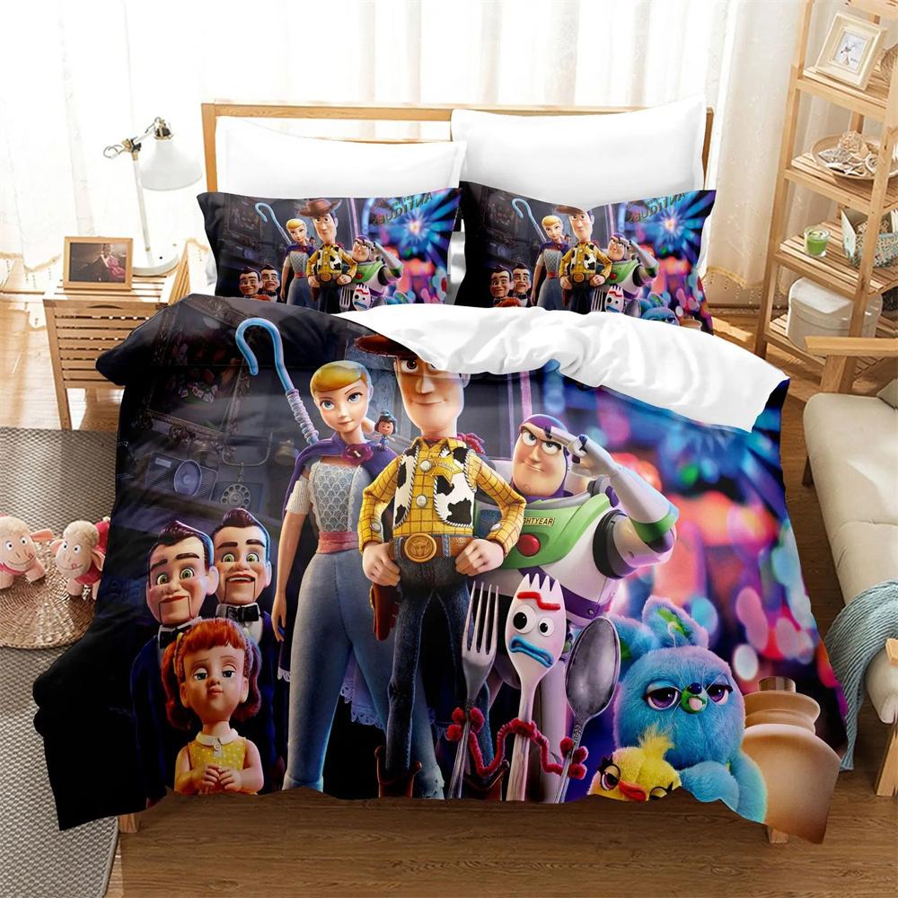 Cartoon Toy Story Duvet Cover Pillowcase Bedding Set Adult Boy Girl Bedroom Decoration Children Gift Single Double Large Size