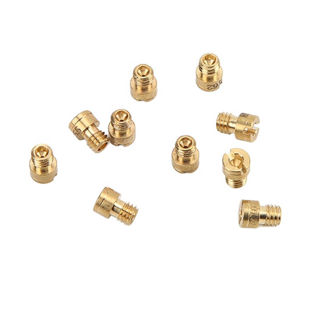 10pcs Carburetor Main Jets Metal Main Nozzle Replacement for Dellorto Bing Carburettor GY6 M4 #52?75