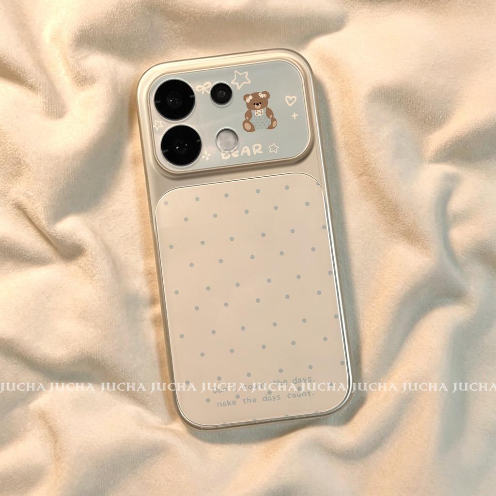 Applicable to opporeno11pro mobile phone case all-inclusive lens 11 cartoon new 1pp1 polka dot overalls bear