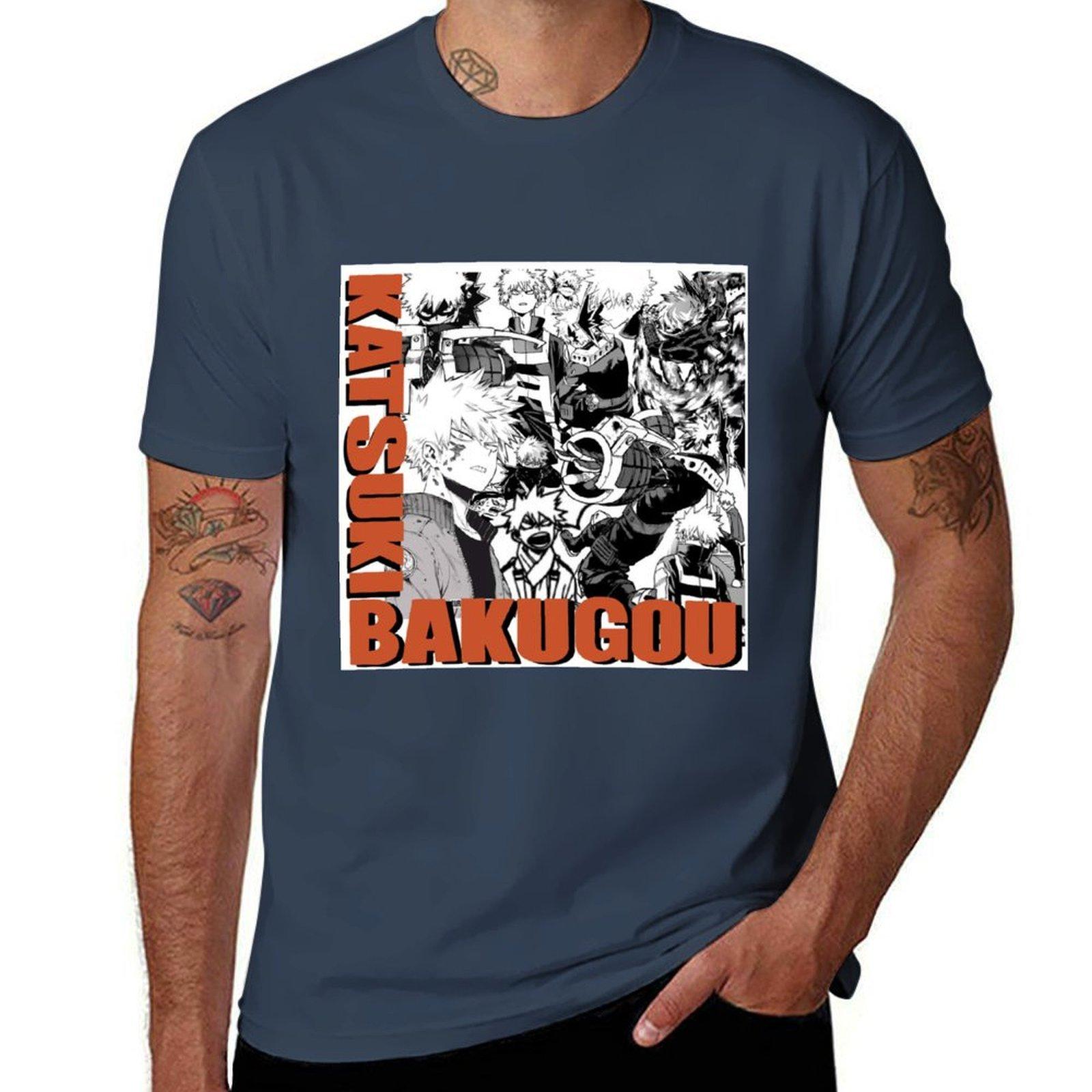 Bakugou Katsuki Collage Tshirt Large Size Loose Casual Tee S