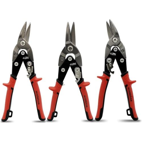 HOUSERAN All-Purpose Sheet Metal Scissors, CR-MO Metal Scissors, Heavy-Duty Metal Scissors for Cutting Metal, Demolition of Bulky Waste, Multipurpose