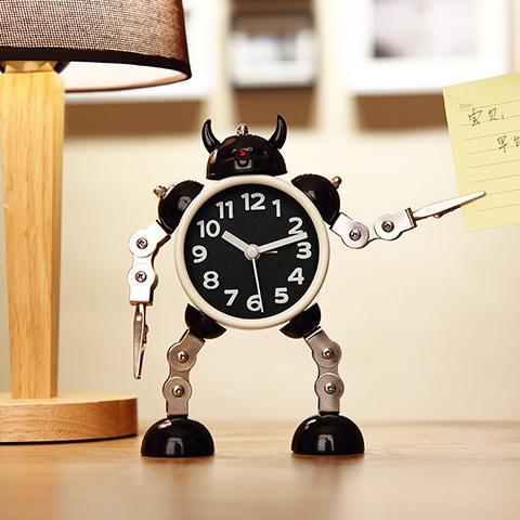 

Transforming Robot Alarm Clock, Cute Cartoon Silent Non-Ticking LED Desk Clock for Kids, Cool Toy Gift for Boys Girls чёрный