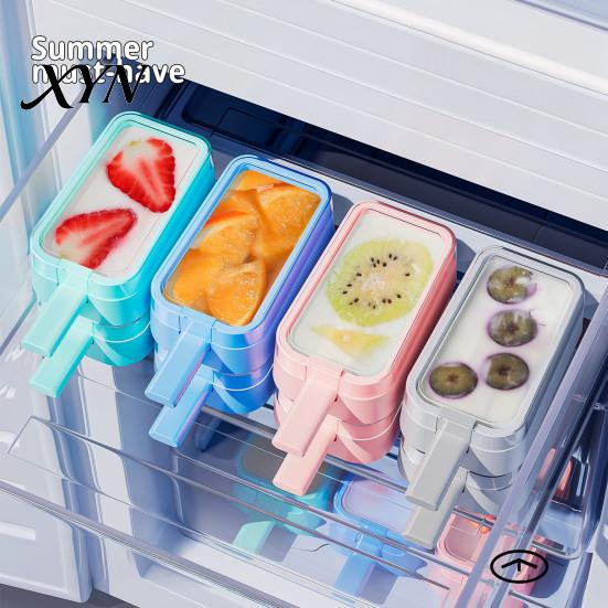 Moule à Glace à l'Eau Fait Main en Silicone avec Bâtonnet, Réutilisable Qualité Alimentaire, Fabricant d'Esquimaux d'Été avec Couvercle, Lolly Congélateur DIY pour la Cuisine