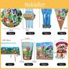 Party Birthday Supplies Set Cake Topper Banner Cups Balloons Plates
