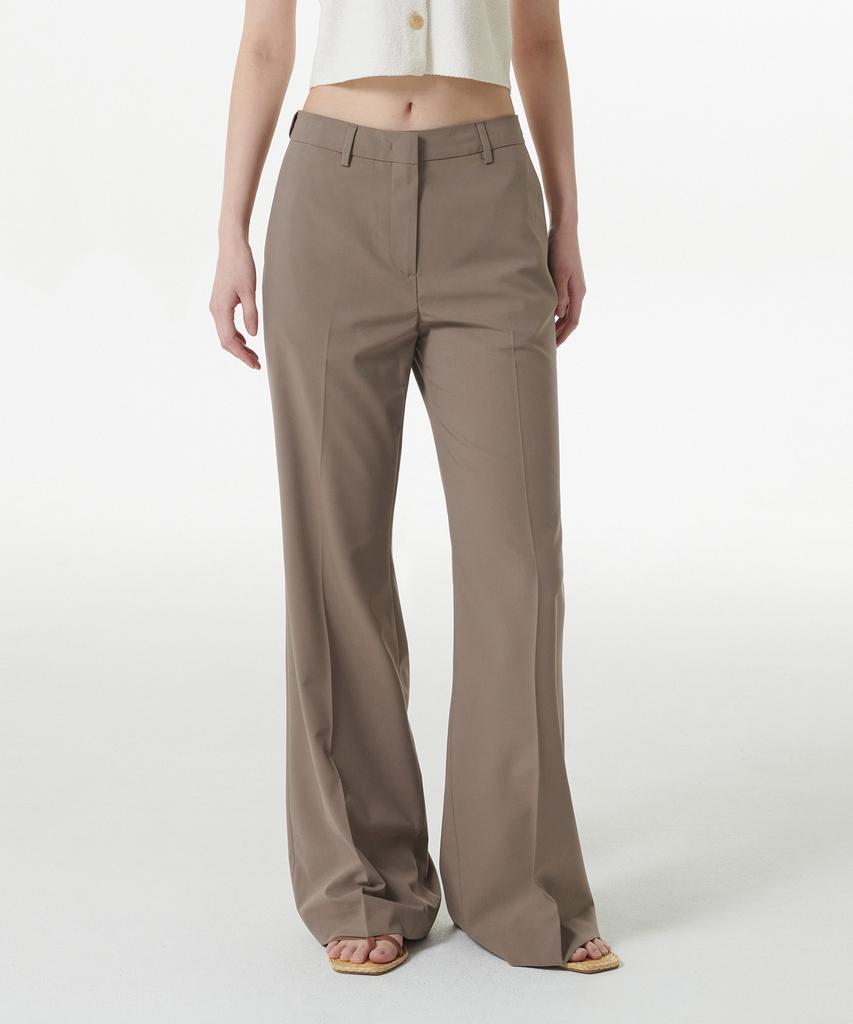 MUSINSA STANDARD WOMAN [Cooltandard] Women'S Loose Flare Hidden Banding Slacks [Dusty Beige]