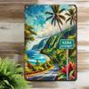 Tin Sign HANA HIGHWAY Vintage Road Sign Metal Plaque Tropical Beach Ocean Trees Wall Art Decor for Home Bar Garage Cafe Retro