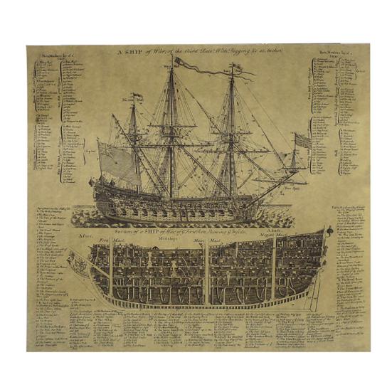 

Древний военный корабль Ретро фильм крафт-бумага плакат настенная живопись домашний декор для кафе