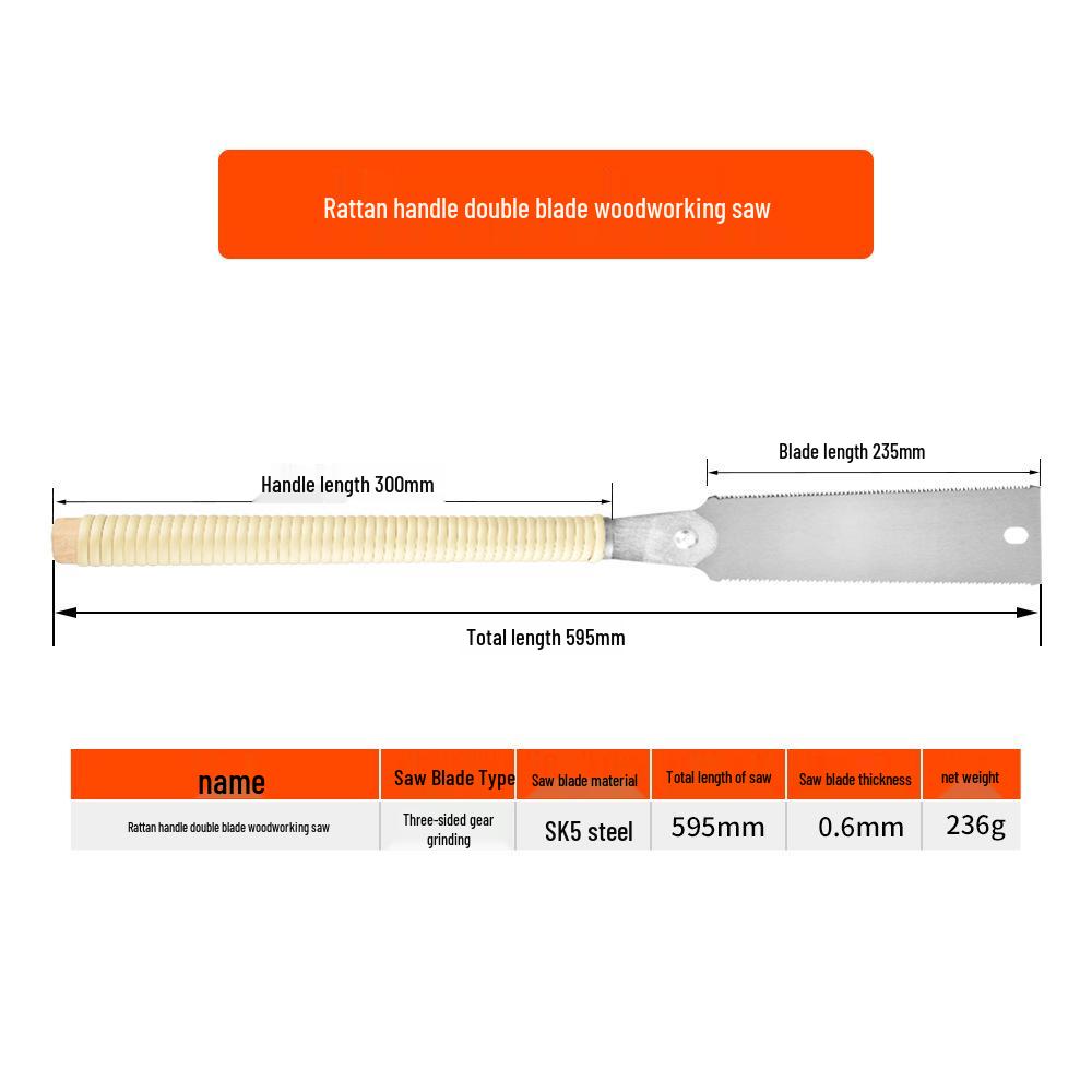 Japanese Double-Sided Tenon Hand Saw – Precision Woodworking & Logging Tool