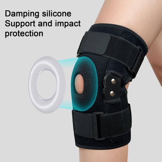1Pc Hinged Knee Brace Women Men Adjustable Open Patella Arthritis Meniscus Tear Joint Pain Relief Knee Support with Dual Metal Side Stabilizers