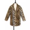 Long Leopard Print Suit Collar Leopard Print Imitation Fur Jacket Women's Casual Coat Autumn and Winter