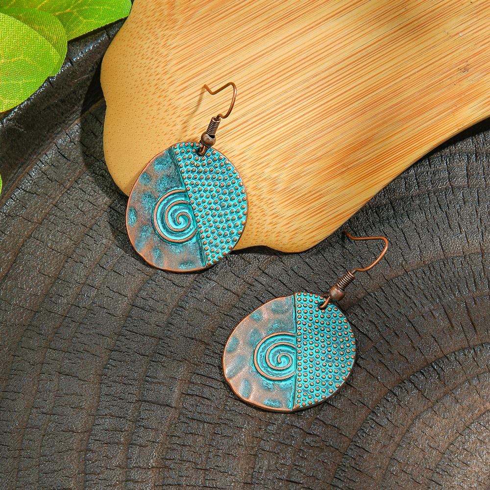 Cercei turcoaz Cercei boemi cu ciucuri, aliaj geometric, stil retro, accesorii urechi lăudăroși