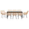 Garden Dining Set 9 pcs Brown Powder Coated Steel