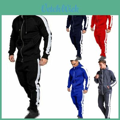 Conjunto de Treino Premium para Homem com 2 Peças: Casaco com Capuz e Fecho éclair e Calças Jogger Confortáveis