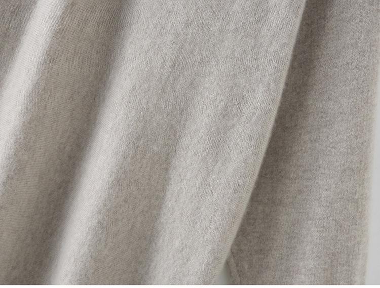 Autumn 2026 Women's Mid-Length Cashmere V-Neck Sweater - Elegant Solid Color Pullover