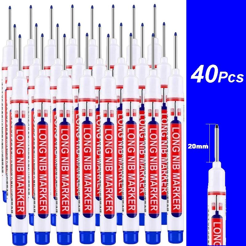 4-80Pcs 20mm Deep Hole Long Nib Head Marker For Metal Perforating Pen Waterproof Bathroom Woodworking Decor Multi-Purpose Tool