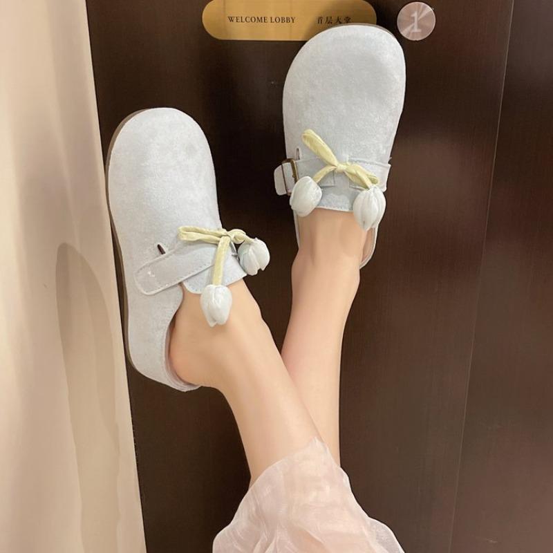 Fashion Temperament Blue Slippers Baotou Summer Footwear New Tulip Gentle with Skirt Platform Inside Heightening Women's Slippers