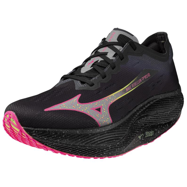 Mizuno Wave Rebellion Pro 2 Black Pink Tetra Unisex Sneakers Silver U1GD241752