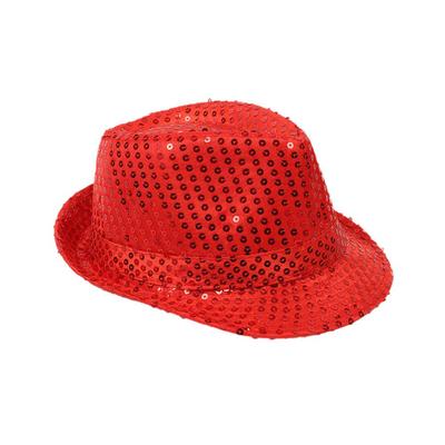 Unisex Hip Hop Jazz Hat Party Stage Dance Sequins Show Shiny Costume Clown Hat Caps Beading Gli O4A8