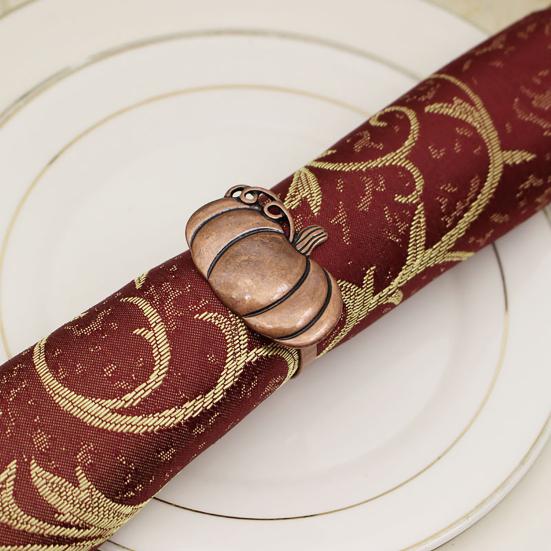 

6 шт., кольца для салфеток, многоразовые столовые, красивые, привлекательные, декоративные, элегантные, изысканный, стол из сплава, тыква, металл