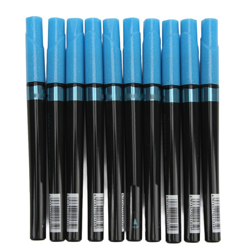 10pcs Metallic Marker Blue Ink Quick Drying Thin Rounded Tip Water BasedDIY Doodling Waterproof Metallic Paint Pens