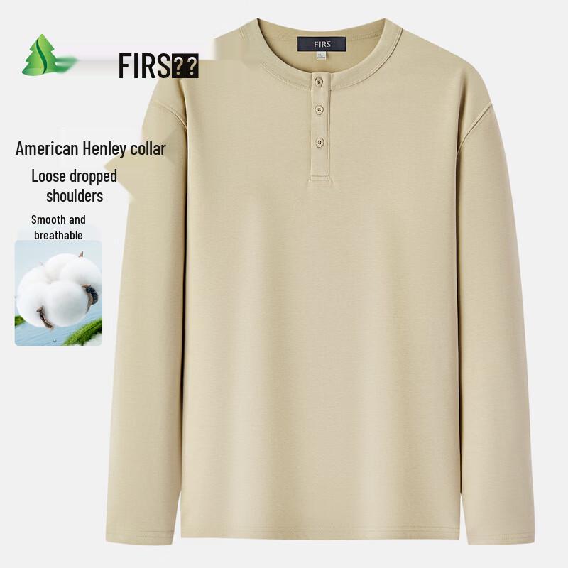 FIRS Men s Button Placket Long Sleeve T-Shirt
