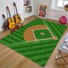 Baseballfeld Teppichmatte Teppich - Grüne Streifen Realistisches Sportthema Heimdekoration für Wohnzimmer Kinderspielbereich Schlafzimmer Matte