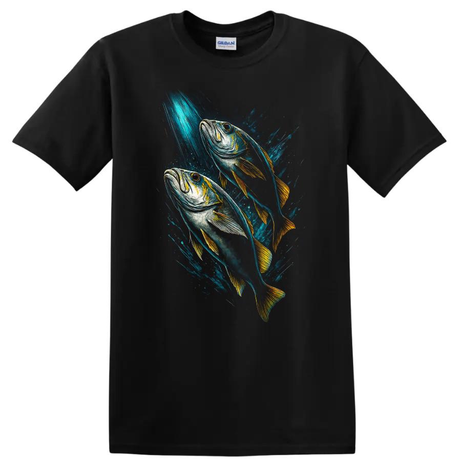 Fish T Shirt Graphic Fishing Artwork Two Fish Swimming Underwater Tee