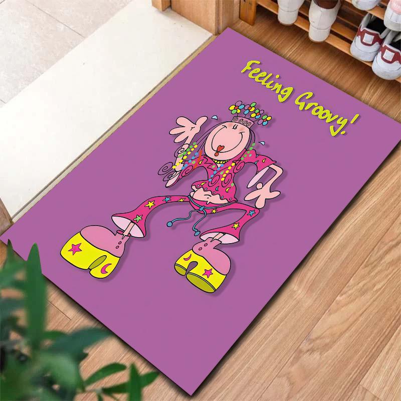 Retro Groovy Chick Carpet Rug For Living Room Bedroom Home Sofa Decoration Kids Play Nonslip Floor Mat
