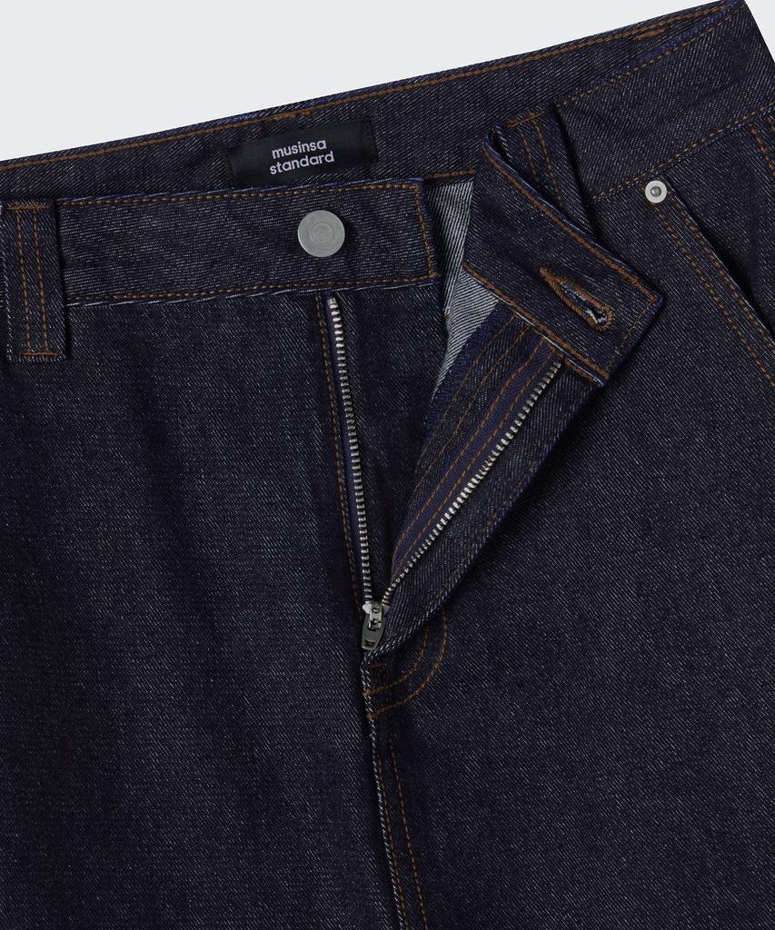 Musinsa Standard Woman Women'S Denim Knee-Length Skirt [Deep Indigo]