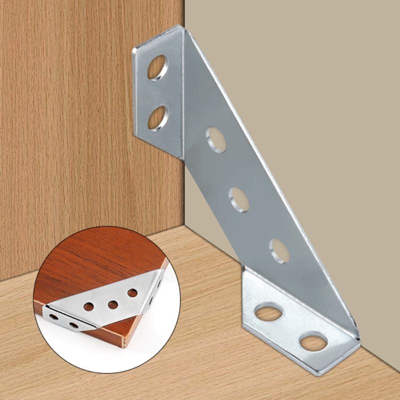 10Pcs Stainless Steel Furniture Corner Connector Shelf Brackets Cabinet Support Fixing Frame Corner Brace Enduring