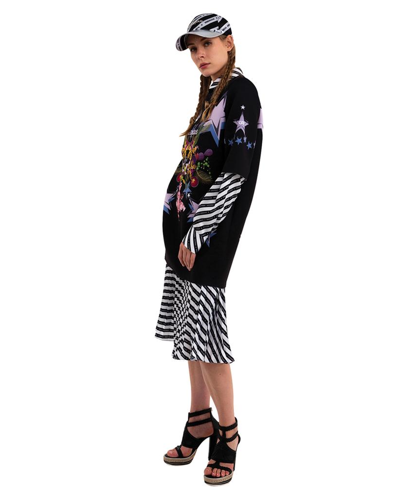 GREEDILOUS Black Chandelier Neoprene Dress