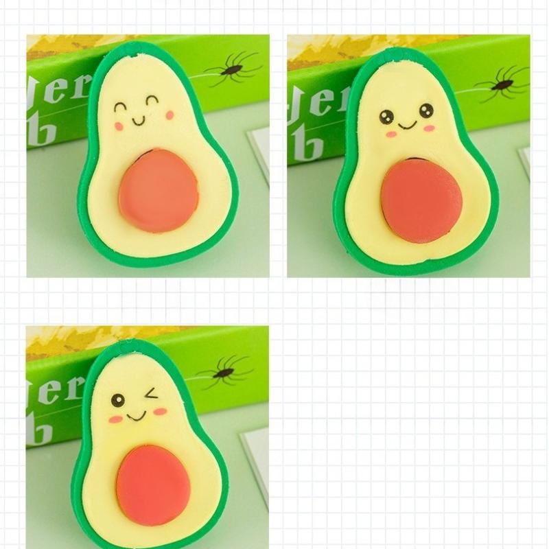 Hot-selling Cute Emoji Avocado Shape Eraser Student Stationery End of Term Christmas Day Gift Prizes Rewards
